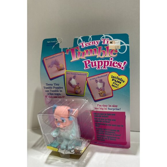 Vintage 1996 Teeny Tiny Tumbles Surprise Purple Puppy Toy Beanie Factory sealed - Picture 4 of 4